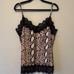 Vintage Havana Black and Tan Snake Print Cami